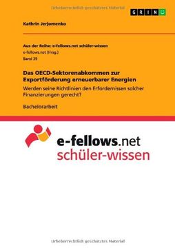 portada Das OECD-Sektorenabkommen zur Exportförderung erneuerbarer Energien (German Edition)