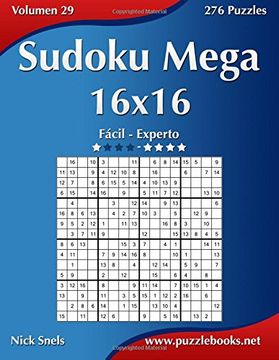 portada Sudoku Mega 16X16 - Fácil ao Extremo - Volume 29 - 276 Jogos