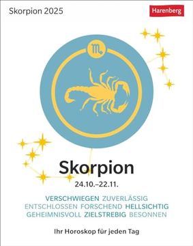 portada Skorpion Sternzeichenkalender 2025 - Tagesabreißkalender - ihr Horoskop für Jeden tag (en Alemán)