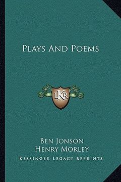 portada plays and poems (en Inglés)