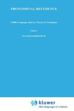 portada pronominal reference: child language and the theory of grammar (en Inglés)