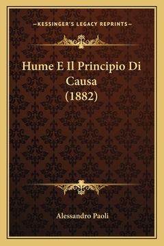 portada Hume E Il Principio Di Causa (1882) (en Italiano)