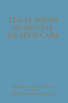 portada Legal Issues in Mental Health Care (in English)
