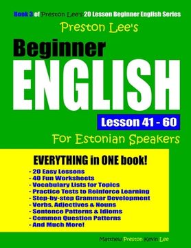 portada Preston Lee's Beginner English Lesson 41 - 60 For Estonian Speakers (en Inglés)