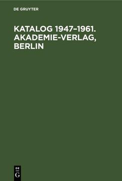 portada Katalog 1947¿ 1961. Akademie-Verlag, Berlin (in German)