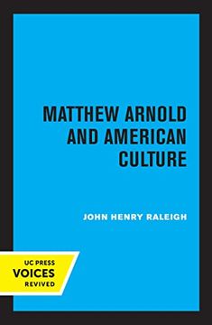 portada Matthew Arnold and American Culture (en Inglés)