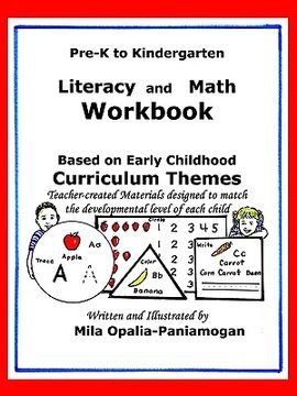 portada pre-k to k: literacy and math workbook (en Inglés)