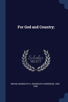 portada For God and Country;