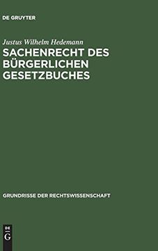 portada Sachenrecht des Bürgerlichen Gesetzbuches (Grundrisse der Rechtswissenschaft) (en Alemán)