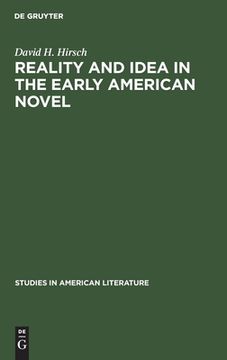 portada Reality and Idea in the Early American Novel (in English)