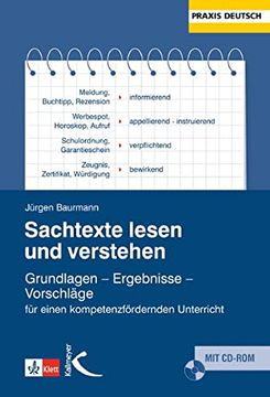 portada Sachtexte Lesen und Verstehen: Analysen - Ergebnisse - Vorschläge für Einen Kompetenzfördernden Unterricht (in German)