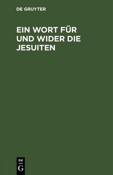 portada Ein Wort für und Wider die Jesuiten (in German)