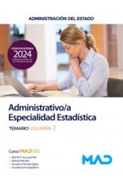portada Administrativo/A (Especialidad Estadistica). Temario (Vol. 2) Administracion General del Estado (in Spanish)