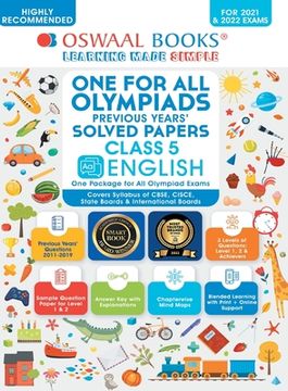 portada One for All Olympiad Previous Years' Solved Papers, Class-5 English Book (For 2022 Exam) (en Inglés)