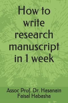 portada How to write research manuscript in 1 week (en Inglés)