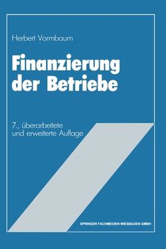 portada Finanzierung der Betriebe (in German)