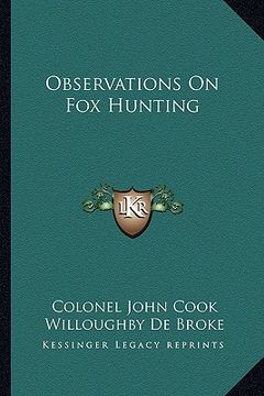 portada observations on fox hunting (en Inglés)