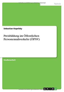 portada Preisbildung im Öffentlichen Personennahverkehr (Öpnv) (in German)
