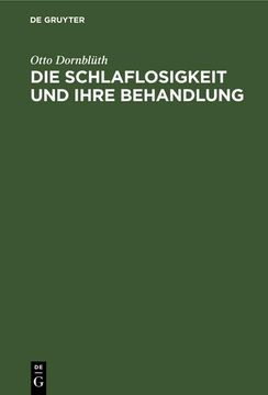 portada Die Schlaflosigkeit und Ihre Behandlung (in German)