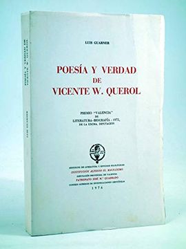 portada Poesia y Verdad de Vicente w Querol