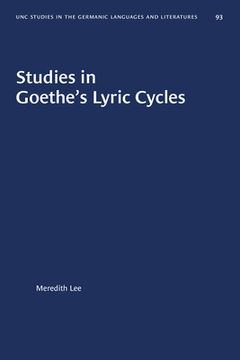 portada Studies in Goethe's Lyric Cycles (en Inglés)