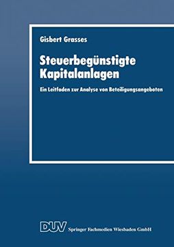 portada Steuerbegünstigte Kapitalanlagen: Ein Leitfaden zur Analyse von Beteiligungsangeboten (en Alemán)