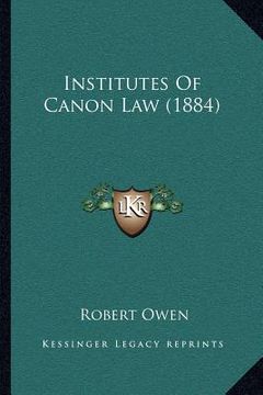 portada institutes of canon law (1884) (in English)