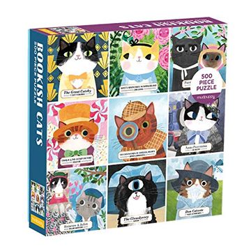 portada Bookish Cats 500 Piece Family Puzzle (en Inglés)