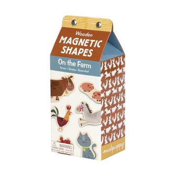 portada Mudpuppy On the Farm Wooden Shapes With Magnetic Backing – 30 Wooden Pieces Each Measure 1.75” in Height for Ages 3 to 7