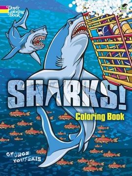 portada Sharks! Coloring Book (Dover Nature Coloring Book) (en Inglés)