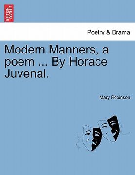 portada modern manners, a poem ... by horace juvenal. (en Inglés)