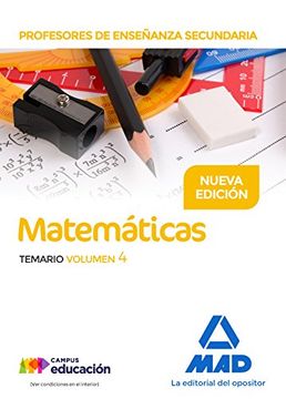 portada Profesores de Enseñanza Secundaria Matemáticas Temario Volumen 4
