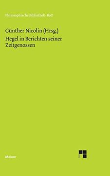 portada Hegel in Berichten Seiner Zeitgenossen (en Alemán)