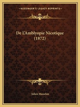 portada De L'Amblyopie Nicotique (1872) (en Francés)