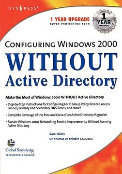portada configuring windows 2000 without active directory (en Inglés)