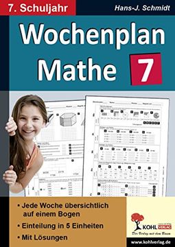 portada Wochenplan Mathe / 7. Schuljahr: Jede Woche übersichtlich auf einem Bogen! (in German)