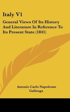 portada italy v1: general views of its history and literature in reference to its present state (1841) (en Inglés)