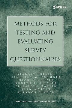 portada methods for testing and evaluating survey questionnaires (en Inglés)