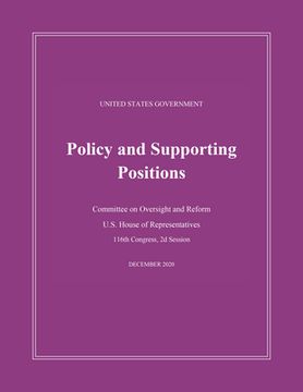 portada United States Government Policy and Supporting Positions (Plum Book) 2020 (en Inglés)