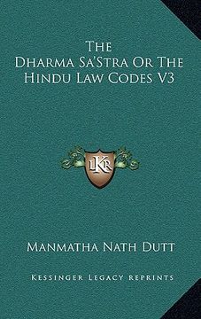 portada the dharma sa'stra or the hindu law codes v3 (en Inglés)
