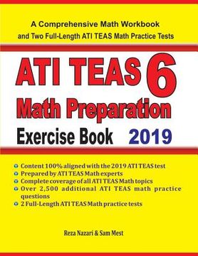 portada ATI TEAS 6 Math Preparation Exercise Book: A Comprehensive Math Workbook and Two Full-Length ATI TEAS 6 Math Practice Tests (en Inglés)