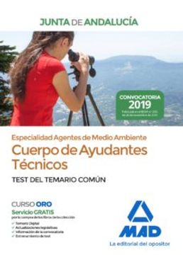 portada Cuerpo de Ayudantes Técnicos Especialidad Agentes de Medio Ambiente de la Junta de Andalucía. Test del Temario Común