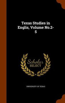 portada Texas Studies in Englis, Volume No.2-5 (en Inglés)
