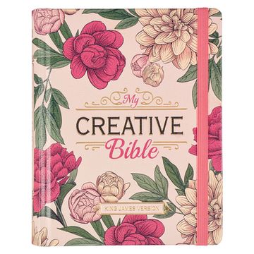 portada KJV Holy Bible, My Creative Bible, Faux Leather Hardcover - Ribbon Marker, King James Version, Pink Printed Floral (en Inglés)