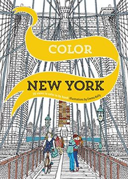 portada Color new York: 20 Views to Color in by Hand (en Inglés)