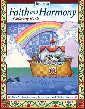 portada Faith and Harmony Coloring Book: Folk-Art Inspired Angels, Animals, and Biblical Scenes (Colouring Books) (in English)