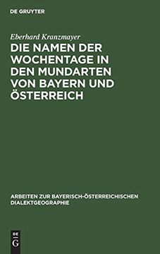 portada Die Namen der Wochentage in den Mundarten von Bayern und Österreich 