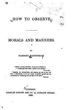portada How to Observe, Morals and Manners (in English)
