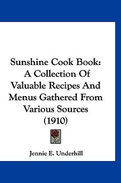 portada sunshine cook book: a collection of valuable recipes and menus gathered from various sources (1910) (en Inglés)