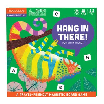 portada Mudpuppy Hang in There! Magnetic Board Game – Colorful Word Game for Kids Ages 5-10, 2+ Players – Compact & Magnetic Design, Ideal Travel Activity for Kids, Instructions Included, Multicolor